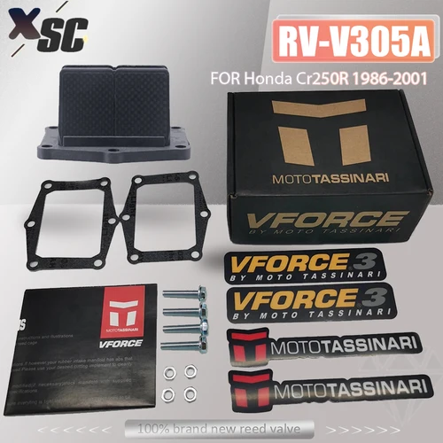 VFORCE-3 de entrada de fibra de carbono para motocicleta, válvula de lengüeta V-FORCE3 V305A para Honda 86-01 CR250R CR250 1986-2001 TRX250 1986-1989 Enduro