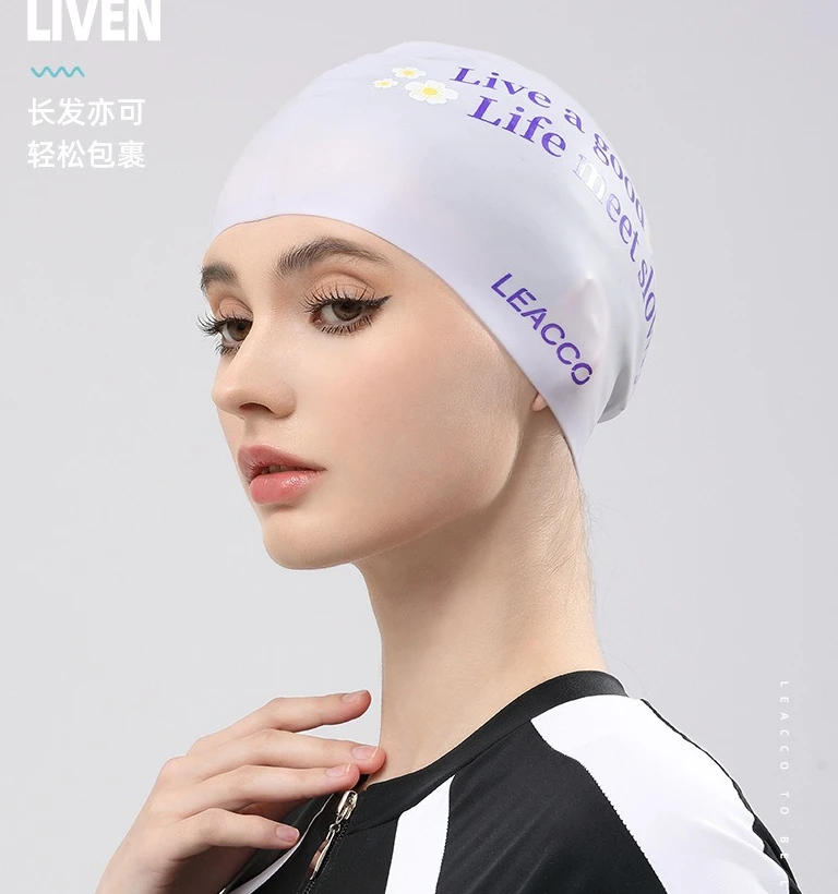 

Противоскользящие водонепроницаемые силиконовые шапочки для плавания с защитой ушей, эластичные шапочки для купания с длинными волосами для взрослых, снаряжение для бассейна