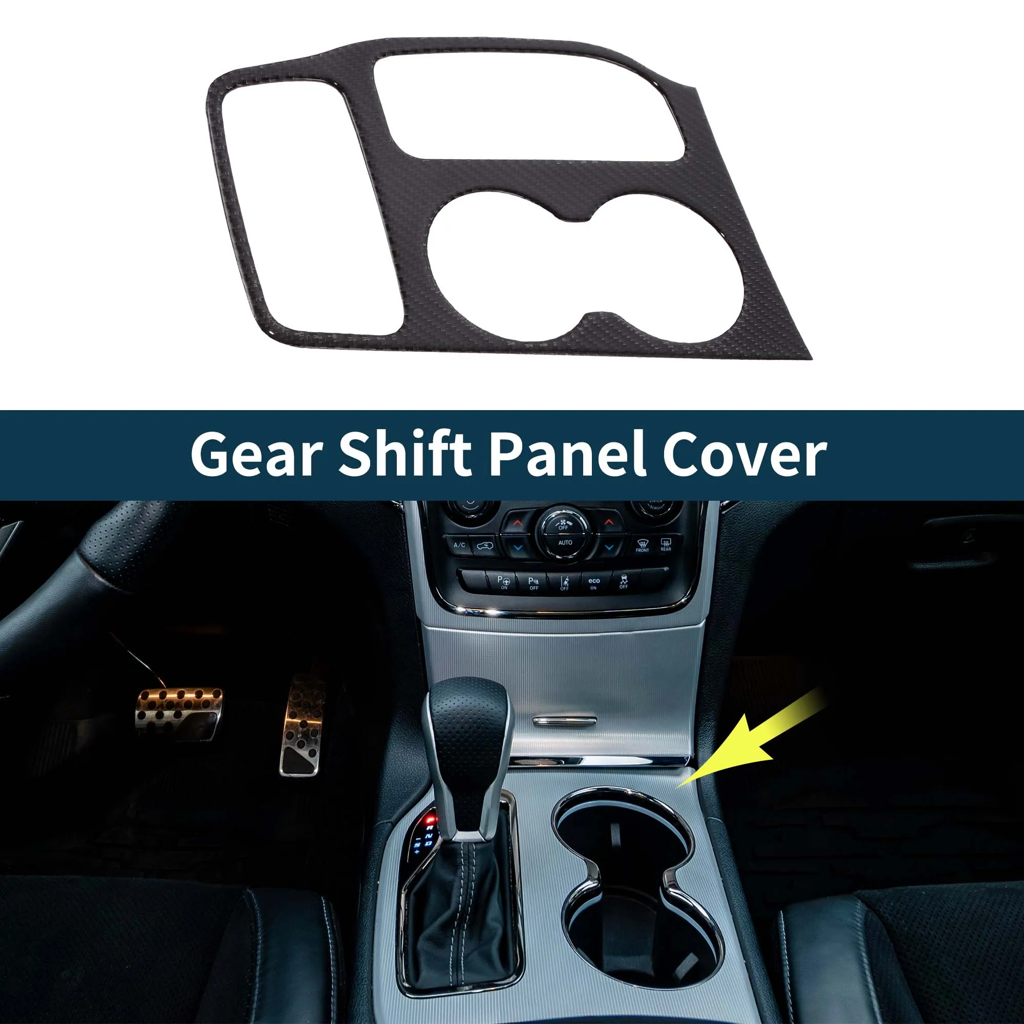 

UXCELL Gear Shift Panel Cover for Jeep Grand Cherokee 16-20 Black Carbon Fiber Interior