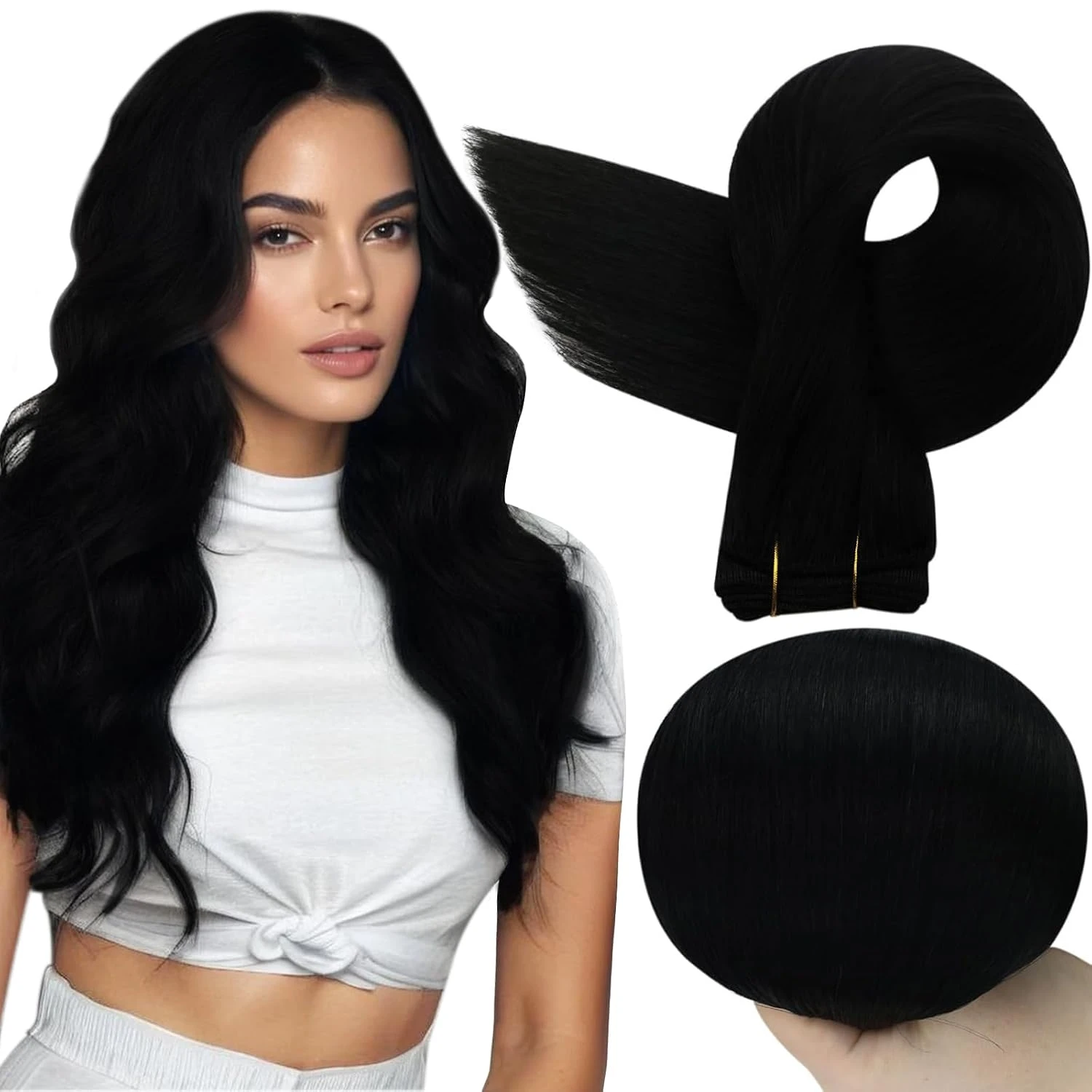 Full Shine Weft Hair Extensions Sew In Real Human Hair Extensions For Women Add Length And Volume