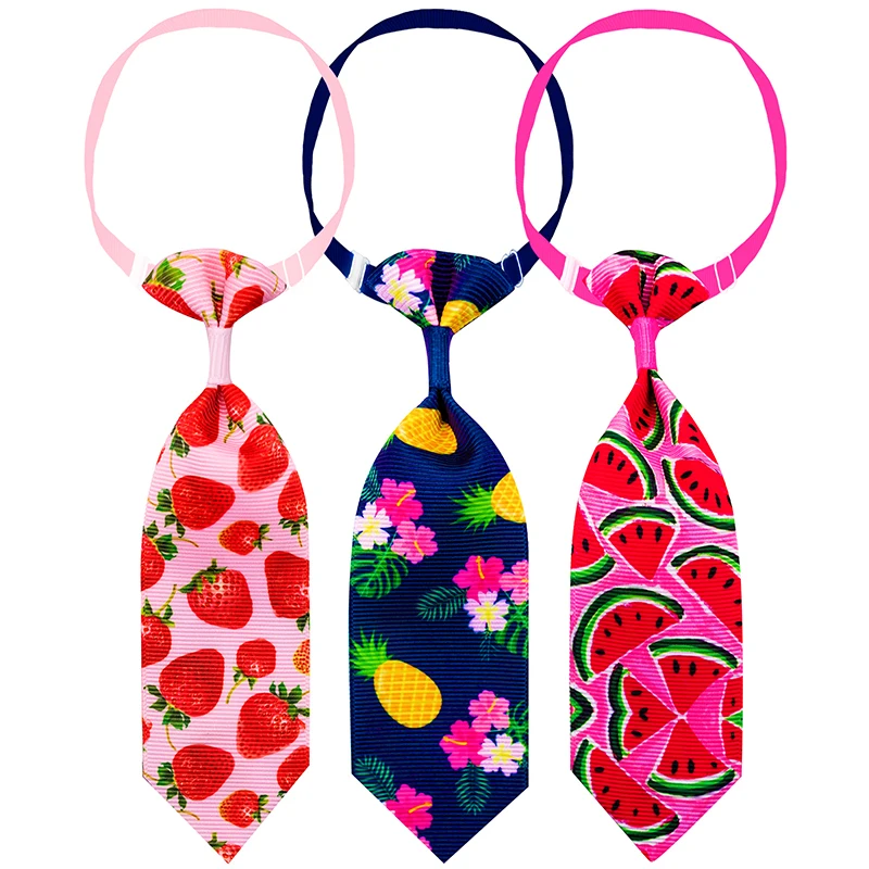 10pcs Dog Tie Small Dog Grooming  Accessories Small Dog Cat Neckties Pet Supplies Summer Dog Tie Fruit Style Dog Accessories