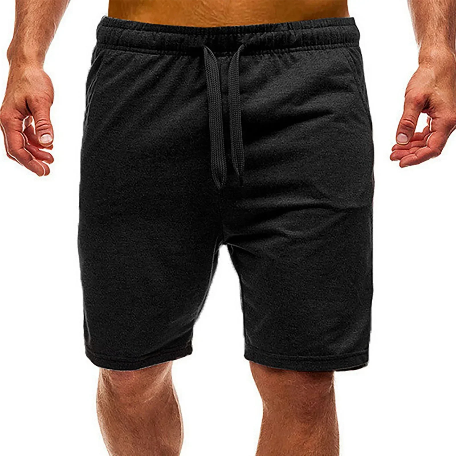 2024 Men\'s Shorts Solid Color Casual Shorts Loose Beach Shorts Street Fashion Breathable Thin Style