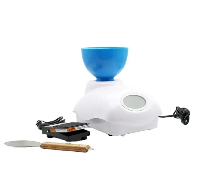 Dental lab alginate impression mixer with foot pedal