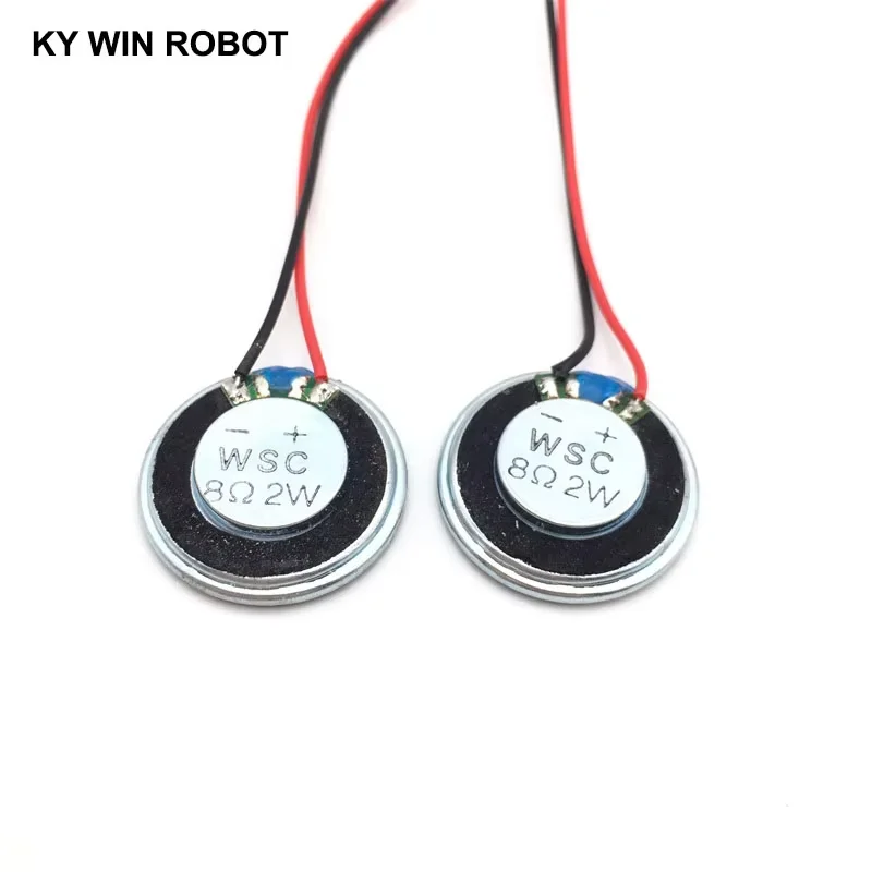 2pcs New Ultra-thin speaker 2 ohms 8 watt 2W 8R speaker Diameter 28MM 2.8CM thickness 5MM with PH2.54 terminal wire length 10CM