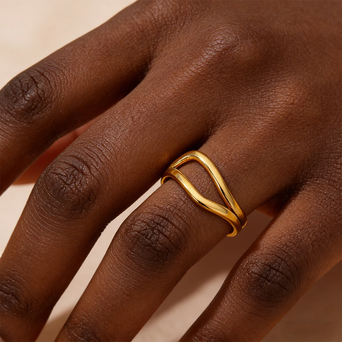 Bagues minimalistes pour femmes, en acier inoxydable plaqué or, bague esthétique de mariage, accessoires de bijoux pour couple, livraison gratuite