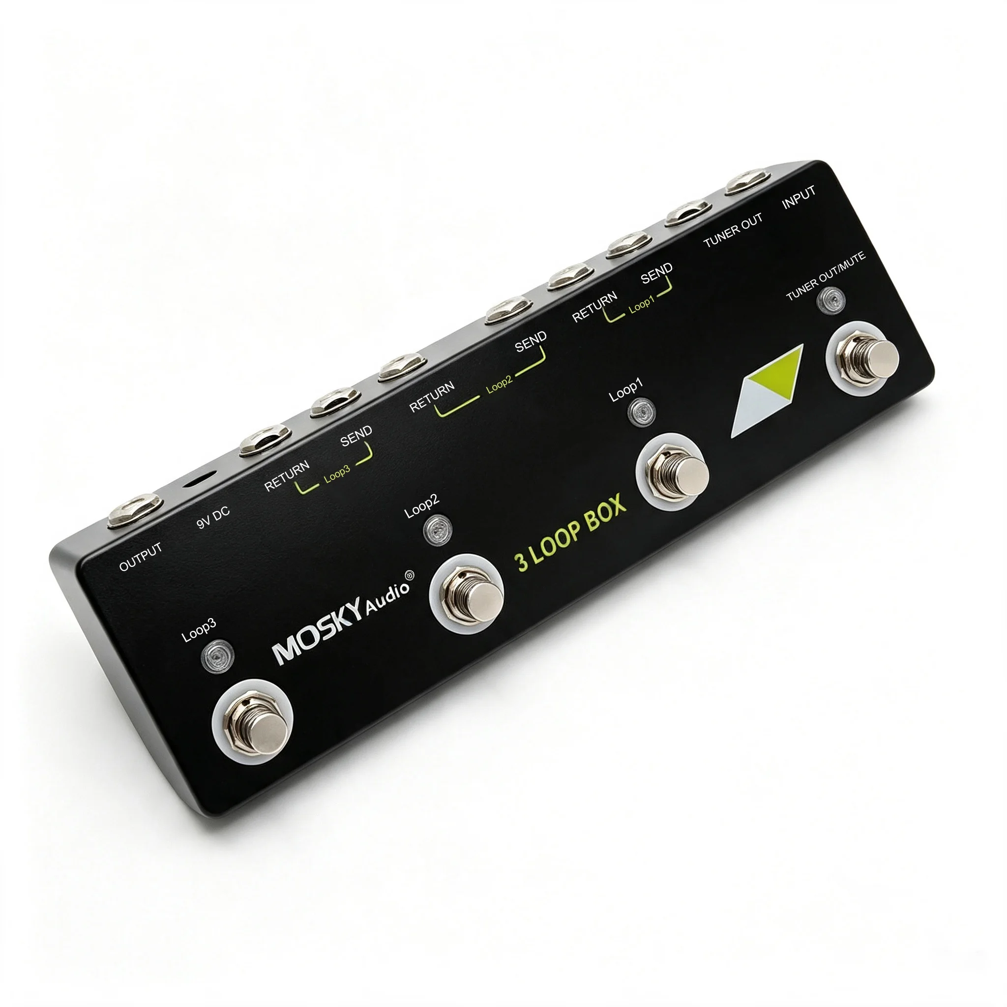 mosky-3-loop-box-signal-switcher-pedal-for-guitar-bass-true-bypass-circuit-with-tuner-mute-function-durable-mini-metal-housing