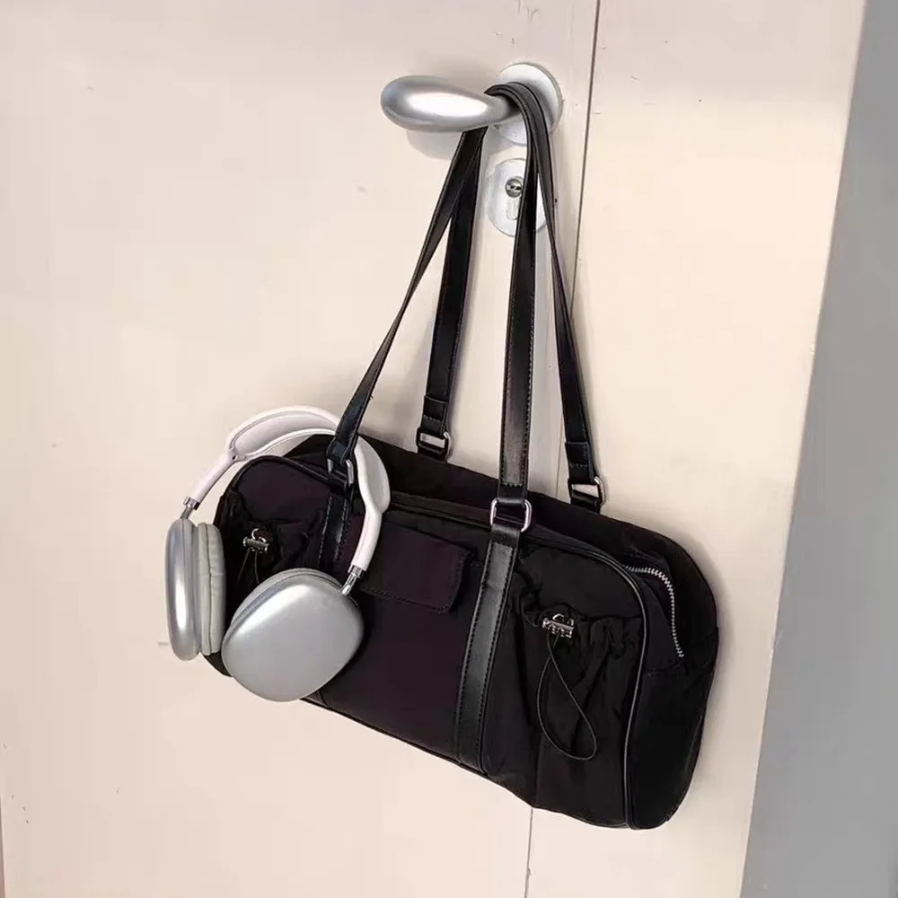 

Chic Korean Style Pillow Shoulder Bag Vintage Casual Nylon Underarm Bag Silver Commuting Y2K Women's Handbag Female