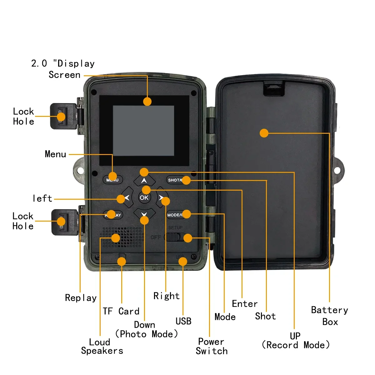 WiFi 狩猟カメラ Bluetooth PR4000 1080P 32MP 赤外線ナイトビジョン IP66 防水 2.0 インチ LCD 野生動物スカウティングトレイル写真