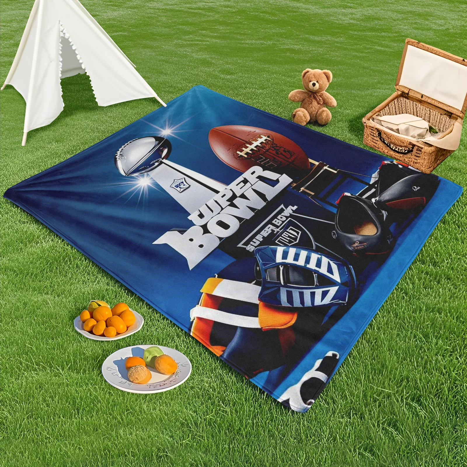 Football Trophy Victory Blanket For Outdoor Adventures Designed With Championship Spirit Built For Game