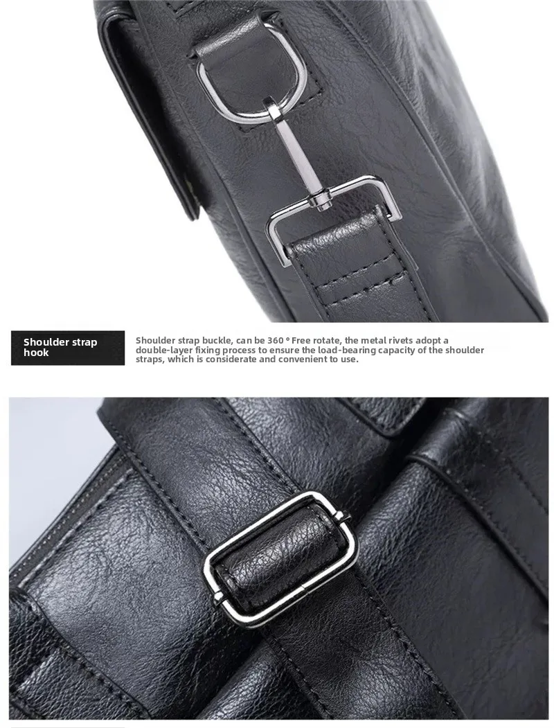 New Trendy and Retro Men's Handbag, Single-shoulder Crossbody Bag, Business Commuting Briefcase, Korean Version Computer Bag