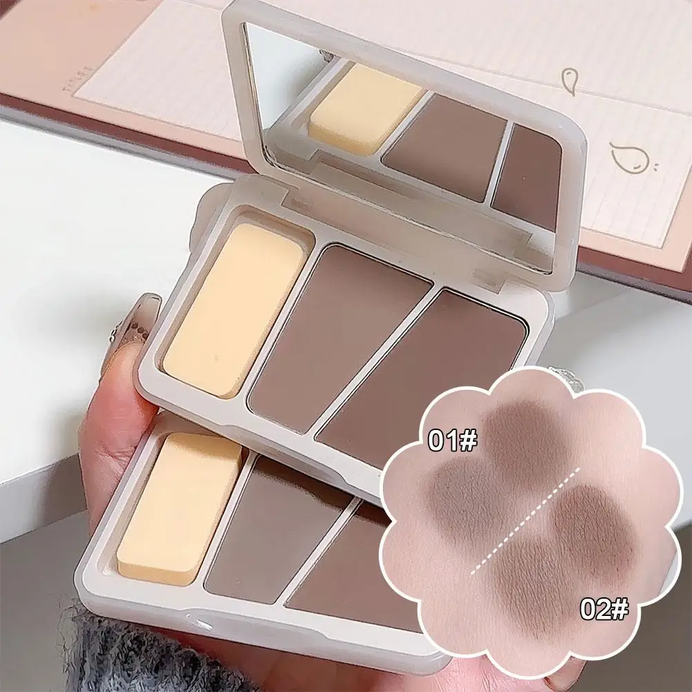 Dwukolorowy Bronzer Matte Highlighter Contour Palette High Face Makeup Brighten Shadow Gloss Nose Waterproof Contour Powder Y5o7