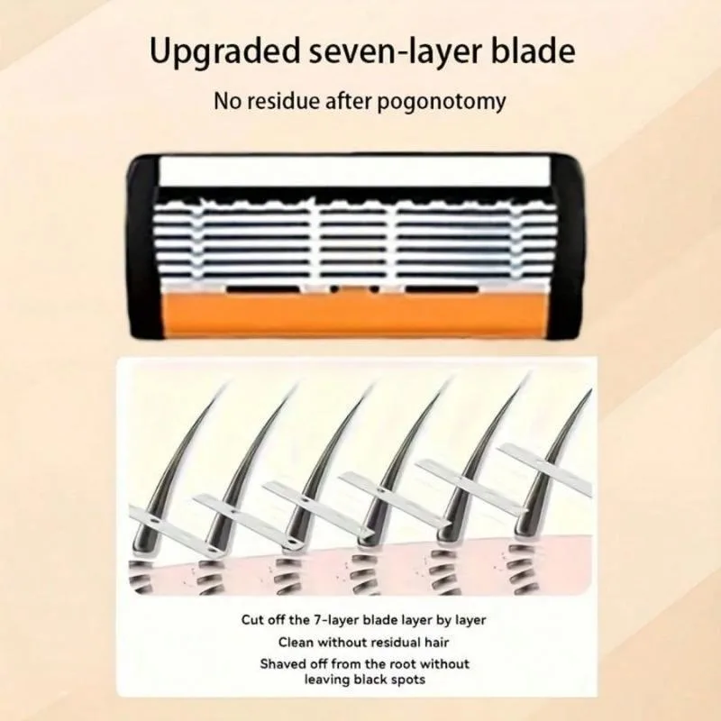 مجموعة ماكينة حلاقة للرجال 72 شفرات حادة للغاية 2 مقابض غير قابلة للانزلاق للحلاقة الناعمة والآمنة، مجموعة حلاقة متينة تدوم طويلاً، مثالية للعطلات #4