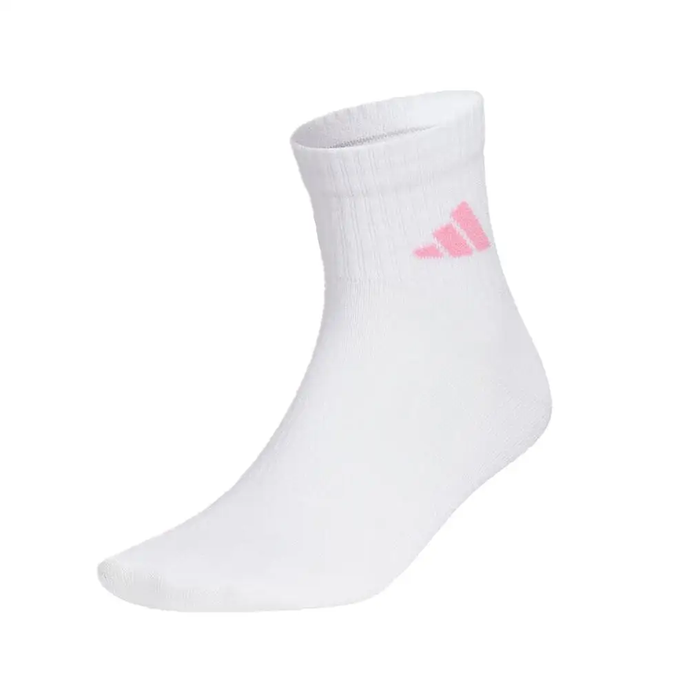 

Adidas 3-Pack Logo Comfortable Sports & Fitness Anti-Slip Breathable Socks, Unisex, White and Pink, Fashion Style JN4869