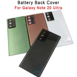 For Samsung Galaxy Note20 Ultra 5G Glass Back Battery Cover Note 20 Ultra Housing Case Door Rear Panel Parts With Camera Lens