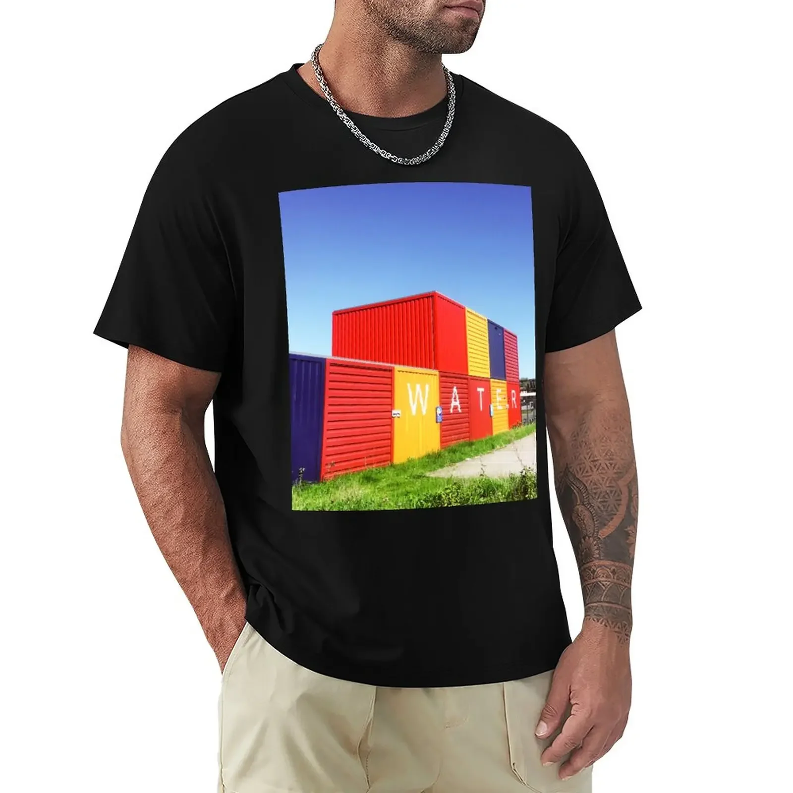 Primary colour water shipping containers T-Shirt