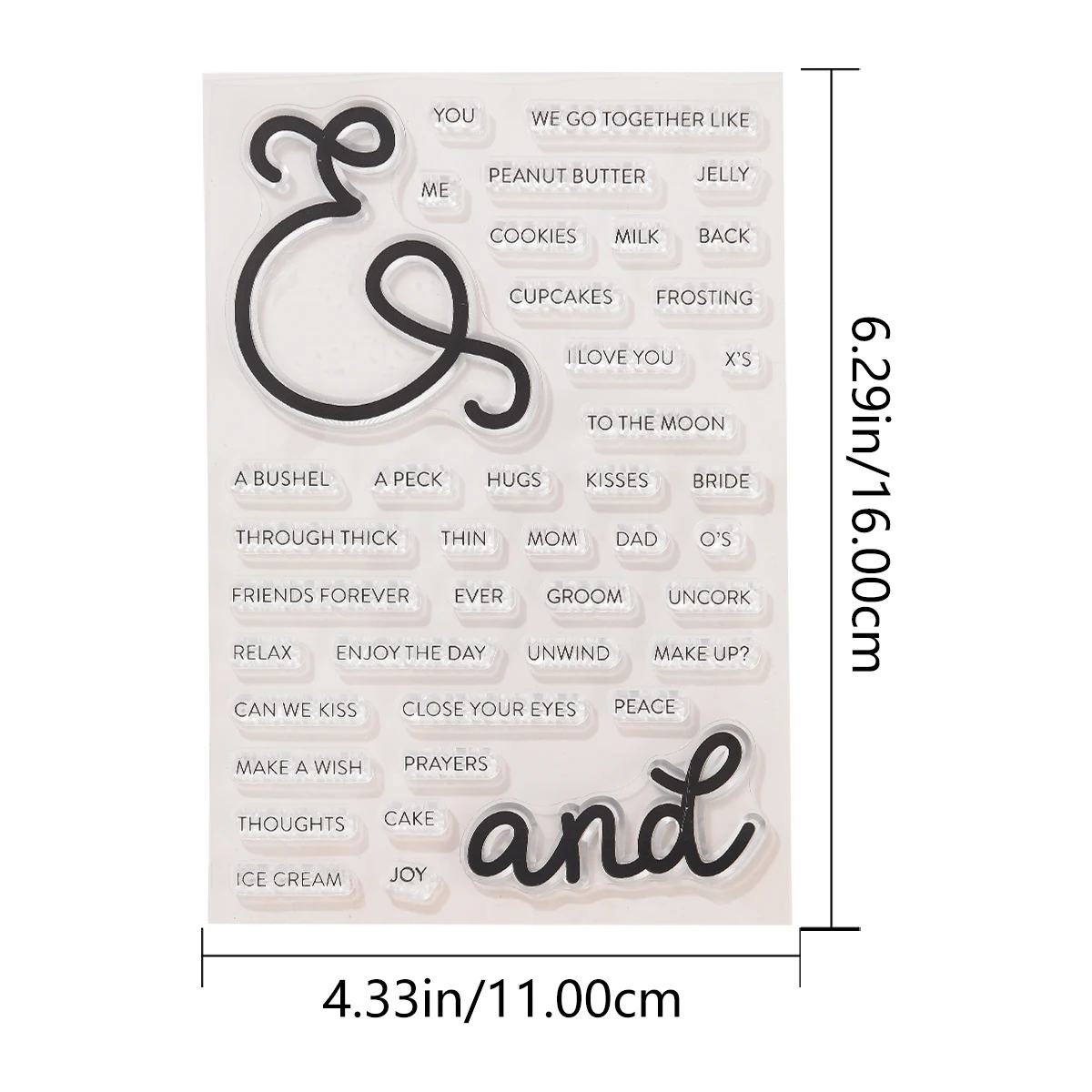 1PC Words Clear Stamps for Card Making Transparent Silicone Stamp for DIY Valentines Christmas Holiday Card Scrapbooking Journal