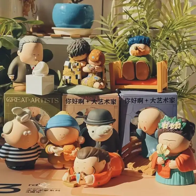 Blind Box The Great Artist Series Cartoon Peripheral Figures Model Garage Kit Dolls Creative Desktop Decorative Children'S  Gift