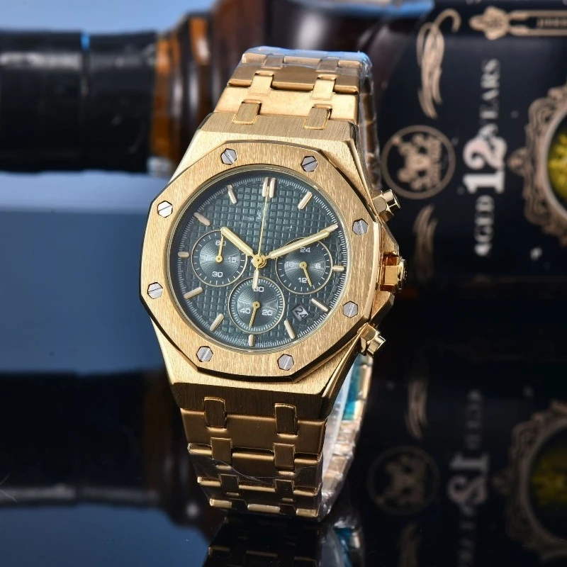 ساعة كوارتز رجالية بسيطة بسوار من الفولاذ المقاوم للصدأ وكريستال الياقوت وتقويم مضيء ونمط كاجوال للرجال مجانًا