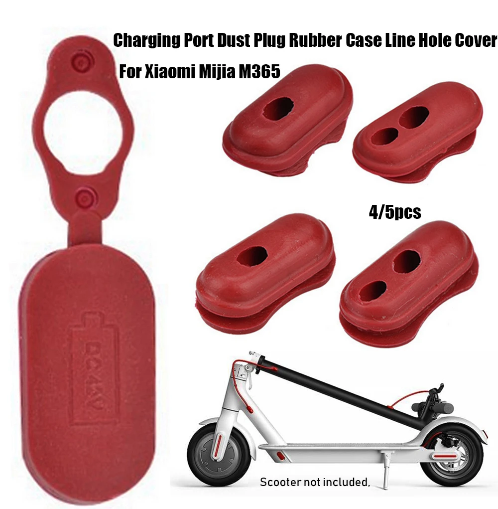 4/5pcs Hot Selling Rubber Charge Port Cover Rubber Plug for XIAOMI M365 Electric Scooter Parts