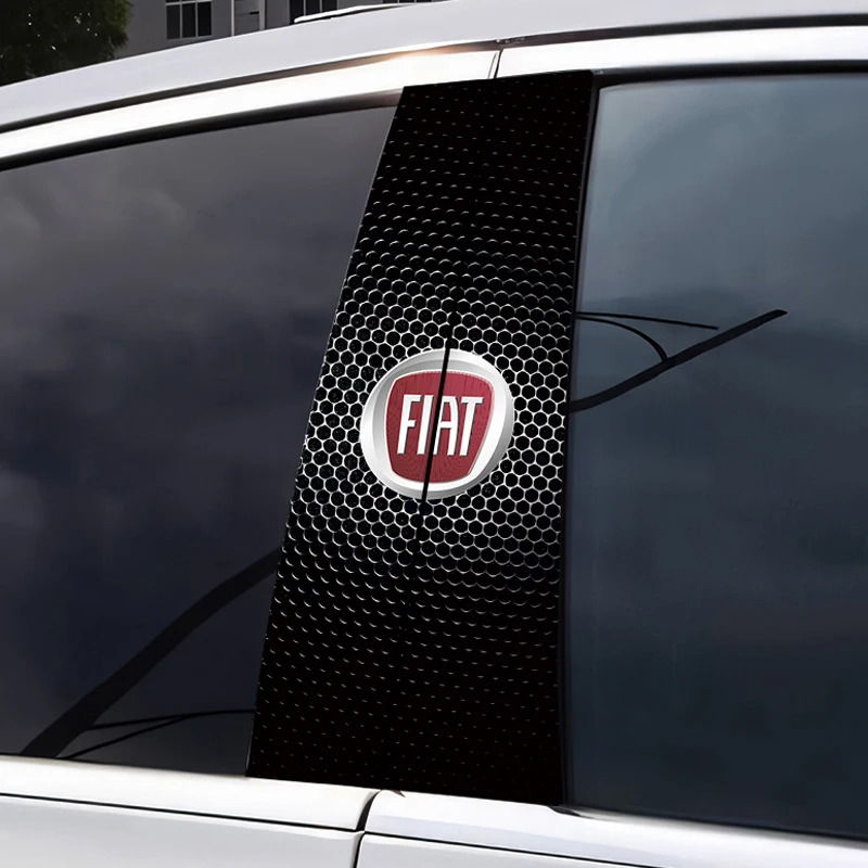

2 шт., креативные наклейки на среднюю колонку автомобиля для Fiat 500 Abarth Punto Panda Doblo, защита от царапин, декоративные наклейки, автомобильные принадлежности