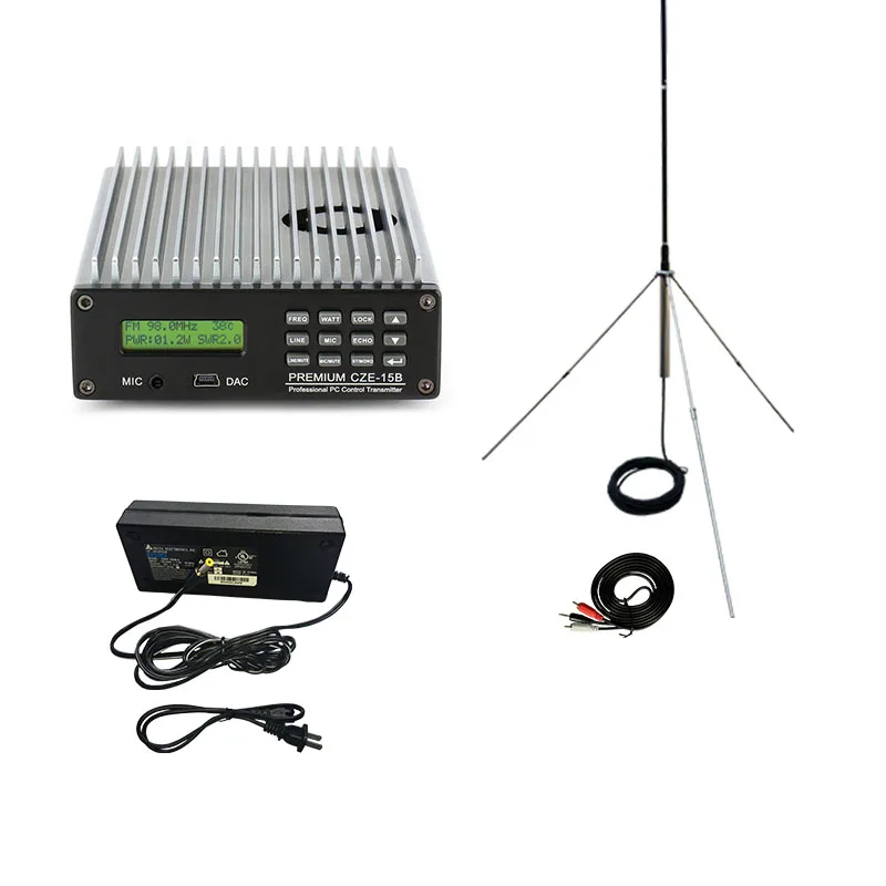 

CZE-15B 15w Watts FM Transmitter for radio station GP Antenna Kit