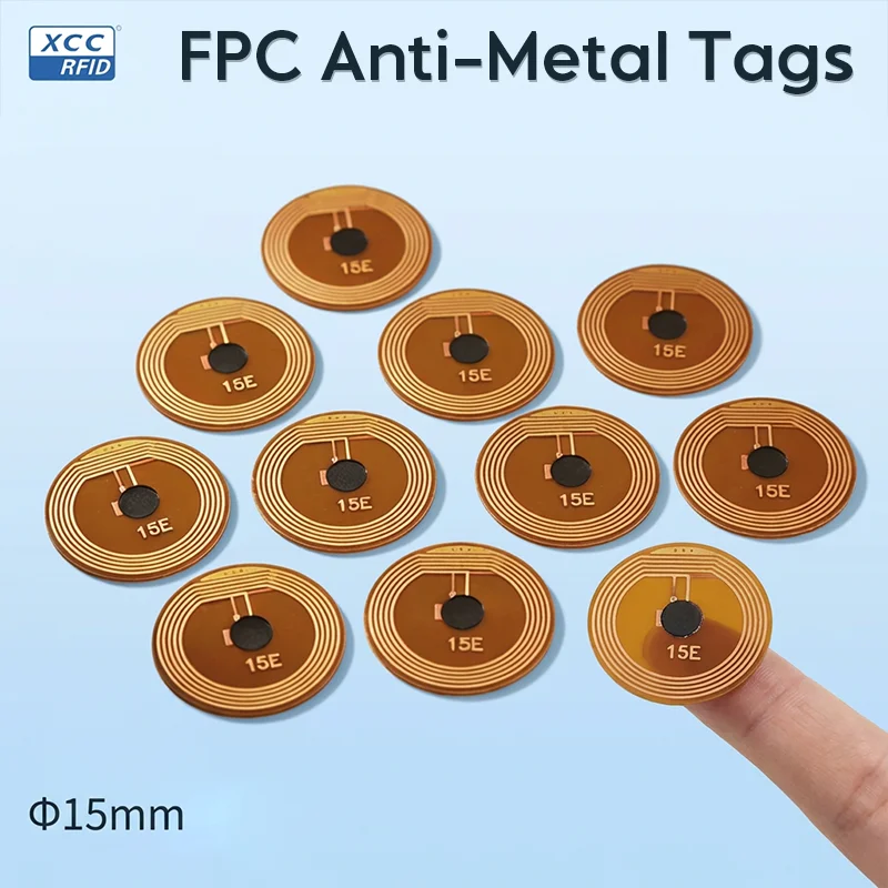 Autocollant NFC NTAG213 13,56 MHz, étiquette RFID programmable de 15 mm, adhésive, pour la maison intelligente, le suivi des actifs et l'authentification