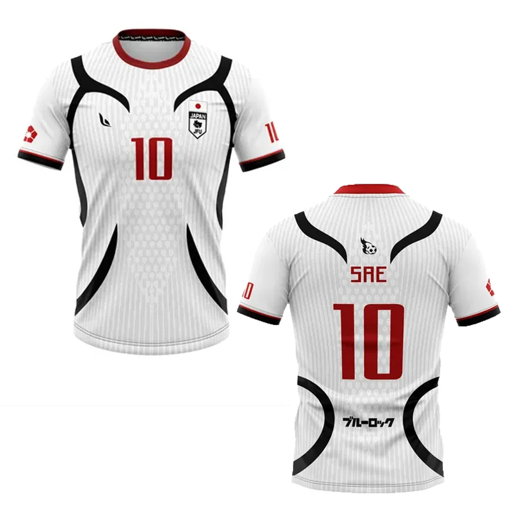 2025 جديد الأزرق قفل Sae جيرسي ثلاثية الأبعاد طباعة أنيمي كرة القدم تي شيرت الصيف الرجال/المرأة عادية الرياضة تيز Y2k Harajuku تأثيري القمم #5