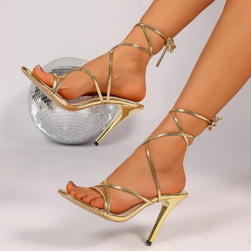 

Новые модные женские босоножки на шпильке 2026 года: сексуальные, с острым носком, летние, удобные, с открытым носком, с перекрестными ремешками, большие размеры