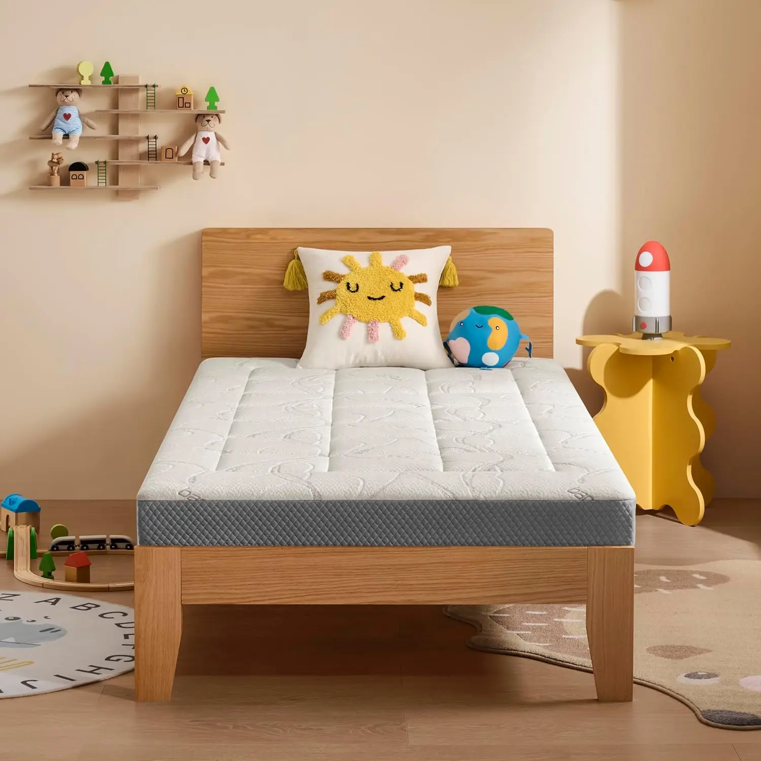 8 Inch Memory Foam Mattress - CertiPUR-US, Medium Firm, Washable Bamboo Cover for Kids Bunk Bed