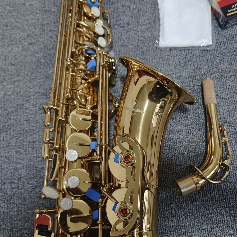 High Quality W037 Alto Saxophone E-flat Brass Lacquered Gold Saxophone Alto Jazz Instrument with Accessories