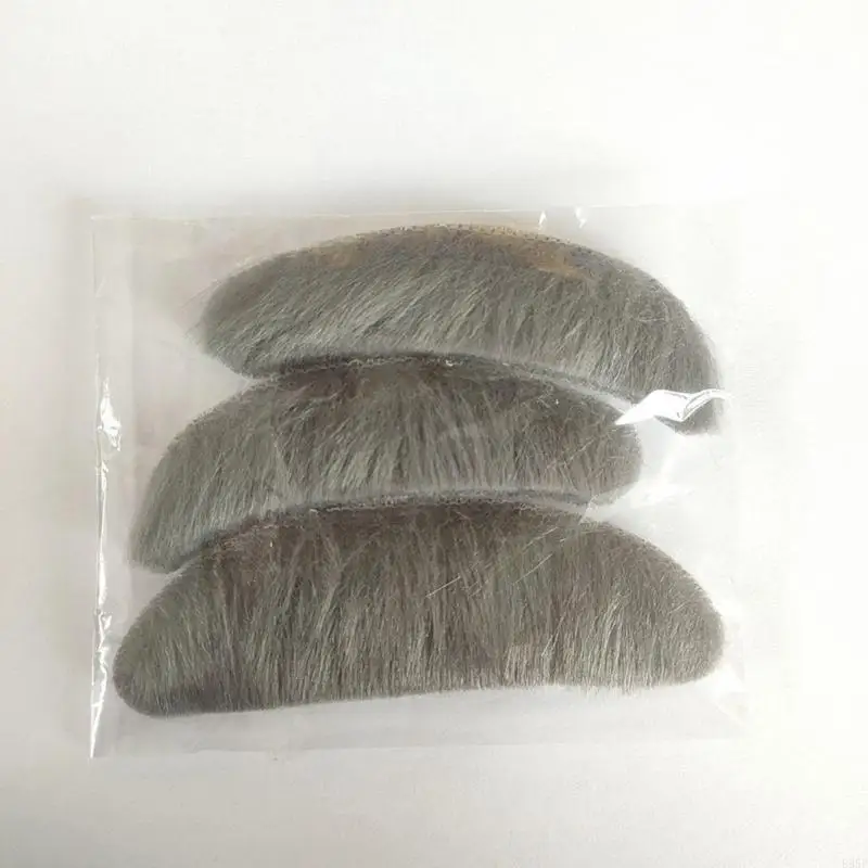 

B95F False Beard and Grey-Eyebrows Stick-on Mustache & Eyebrows Set for Halloween