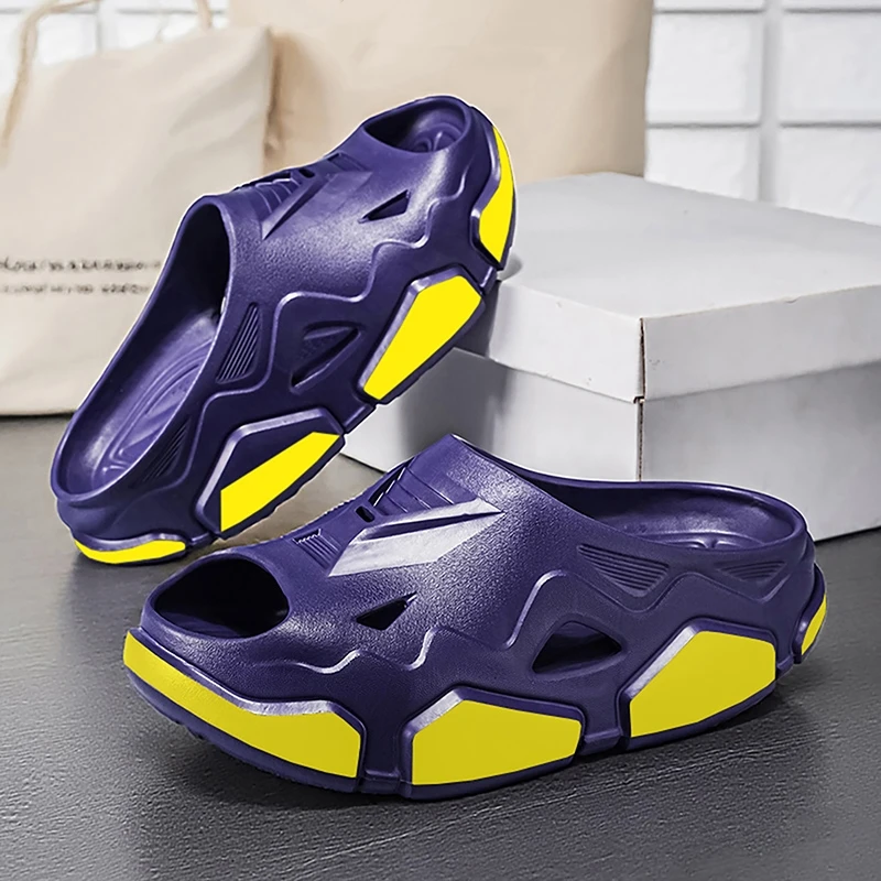 

Summer Men's Slippers Soft Slides Indoor Outdoor Beach Sandals New Design Men Casual Garden Shoes Male Women Outdoor Slippers