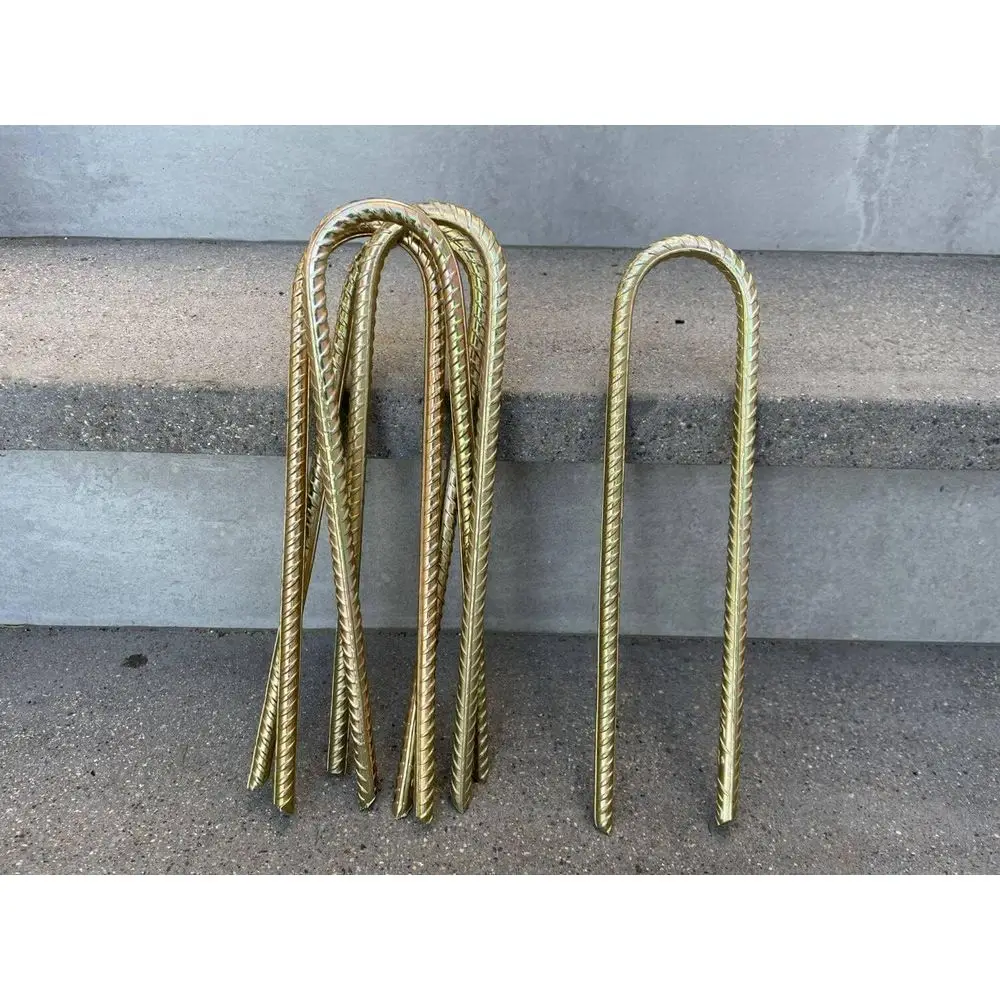 

12 оцинкованных стальных анкеров для крепления к земле для палаток, садов и праздничных украшений # 3 арматурных стержня (упаковка 50 шт.)