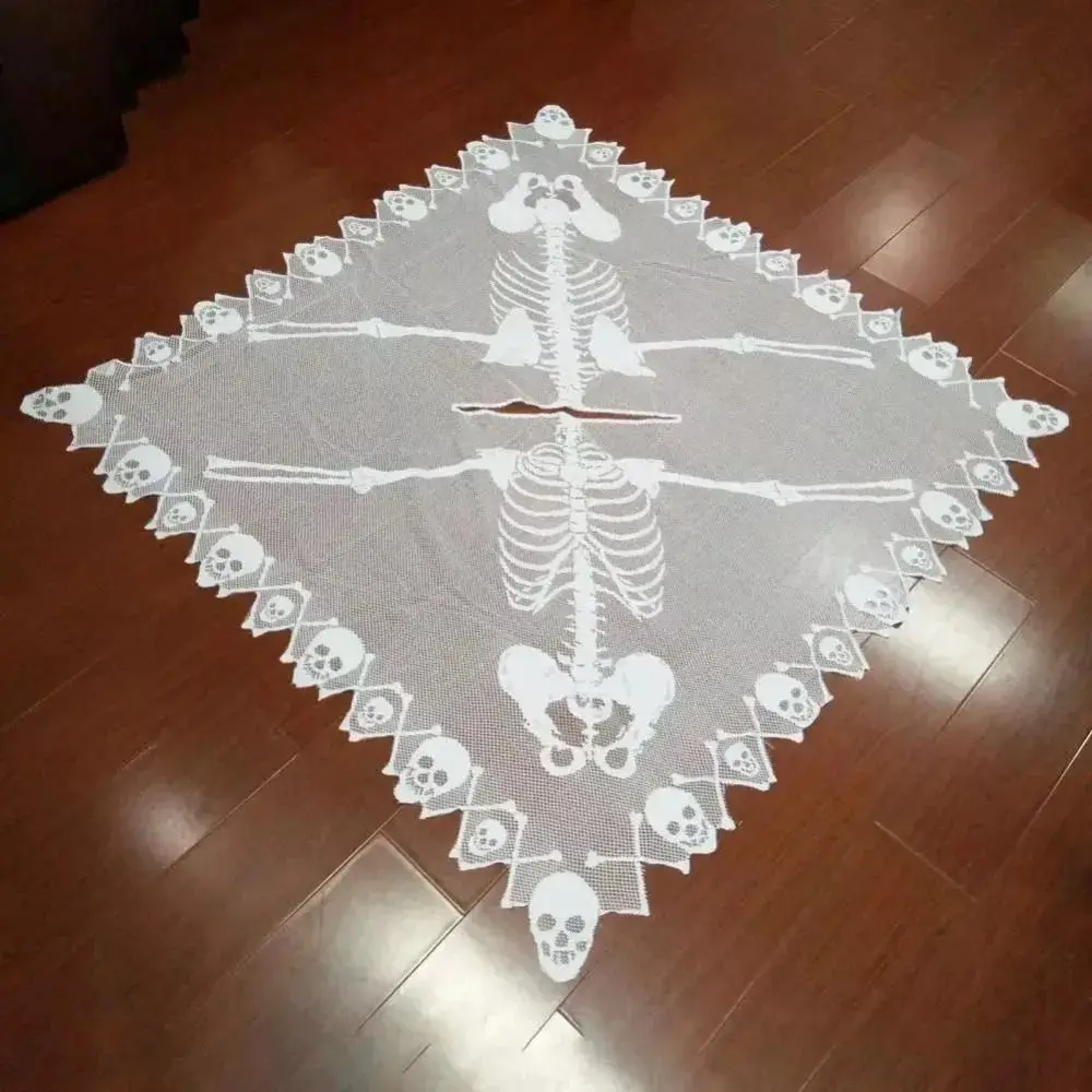 New Halloween Skeleton Lace Cape Creative Funny Ghost Skull Bones Cape Adults Gift ForWomen Goth Shawl