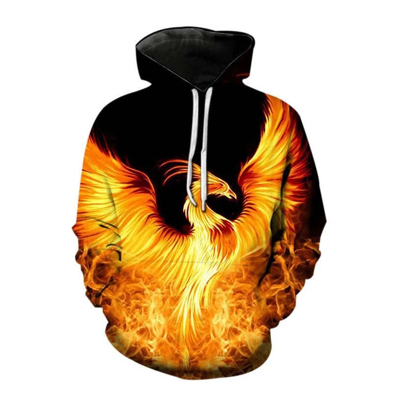 Fashion Phoenix Hoodies Animal 3D Print Women Men Streetwear Long Sleeve Hooded Sweatshirts Tracksuit Pullovers Female Clothing