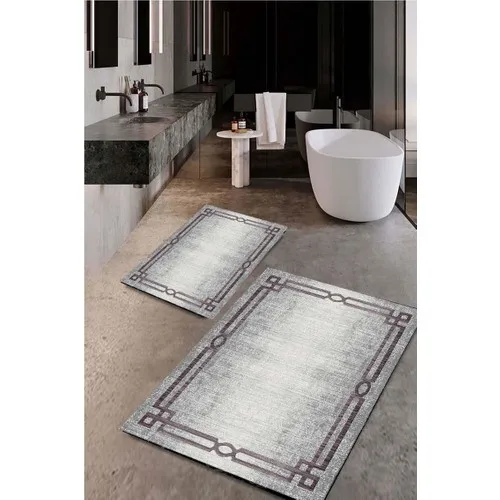 Drop Bath Mat Rug Toilet Seat Pad Washable Anti-Slip Soles 2li