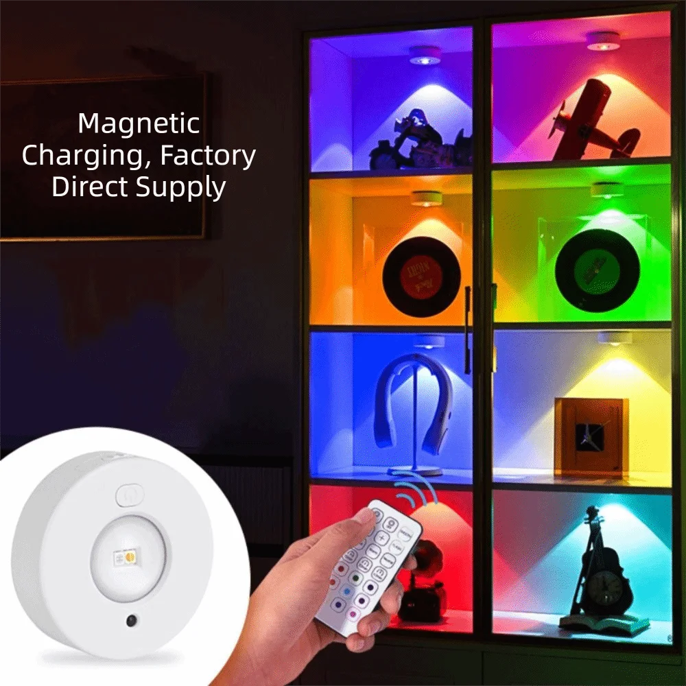 

IR Remote Control RGB LED Night Light 5V Rechargeable Dimmable RGB Rechargeable Lamp Cordless Operation Wireless Design