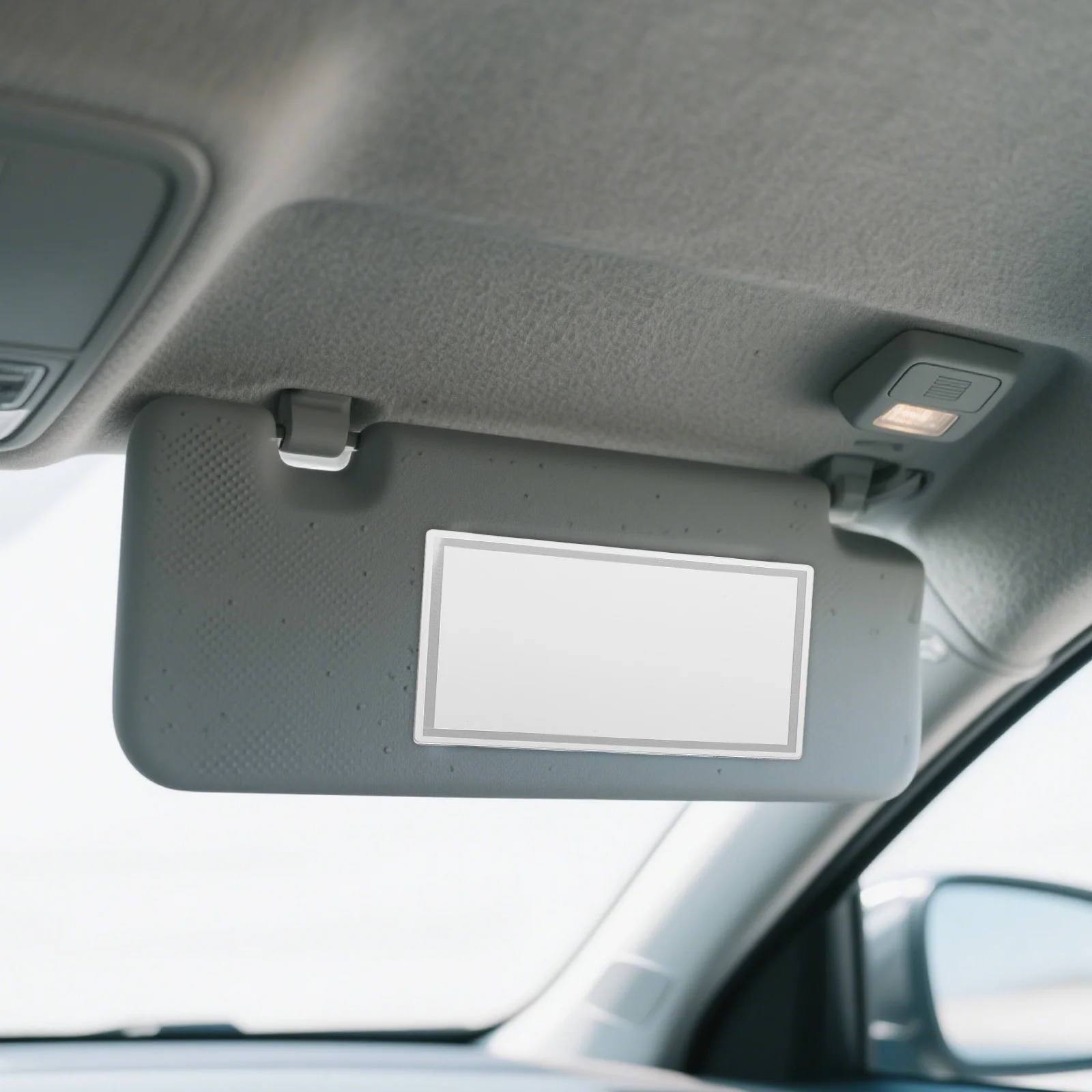 

Stainless Steel Car Visor Mirror -Adhesive Vanity Mirror for Automotive Interior Sunshade Makeup Grooming Use
