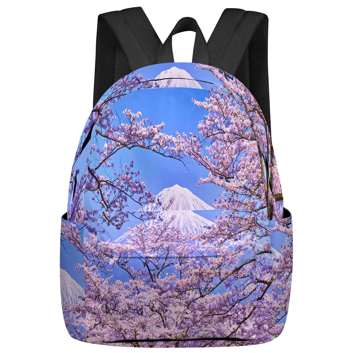 Cherry Blossom Mount Fuji Student School Bags Laptop Custom Backpack For Men Women Female Travel Mochila