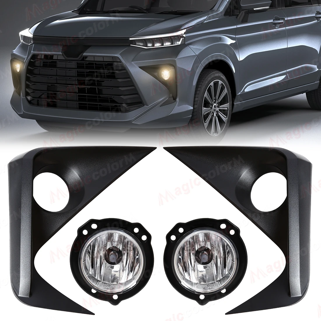 

2 шт. светодиодные противотуманные фары в сборе для Toyota avanza 2022 2023 противотуманные фары переднего бампера автомобиля галогенные с жгутом проводов рамки 12 В