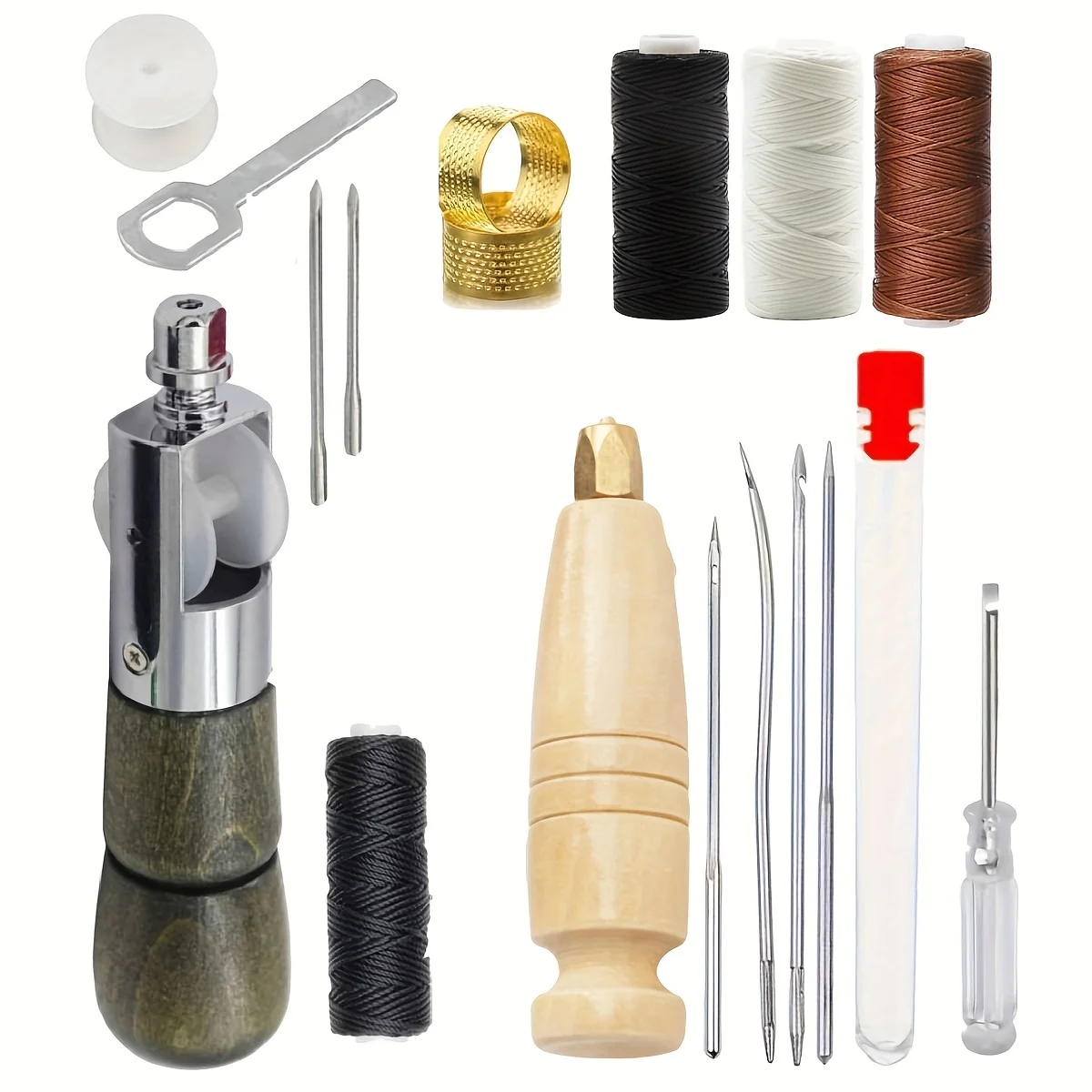 DIY handmade leather sculpture craft leather sewing cone kit, fast sewing machine sewing tool, suitable for DIY craft repair