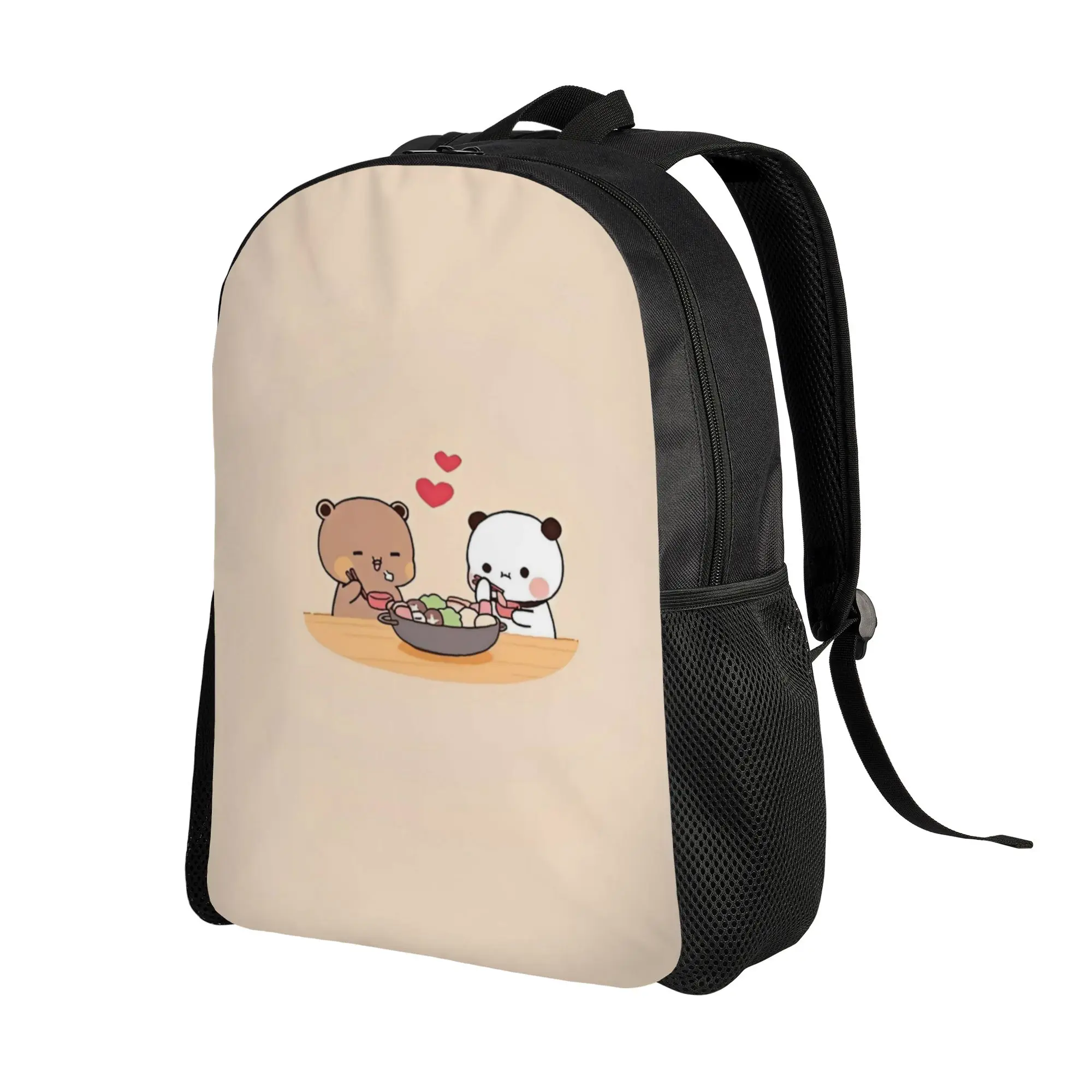 Storage Bag Back to school season Bubu Dudu Panda And Brownie Bear Couple Eating 2024  Personalised Backpack