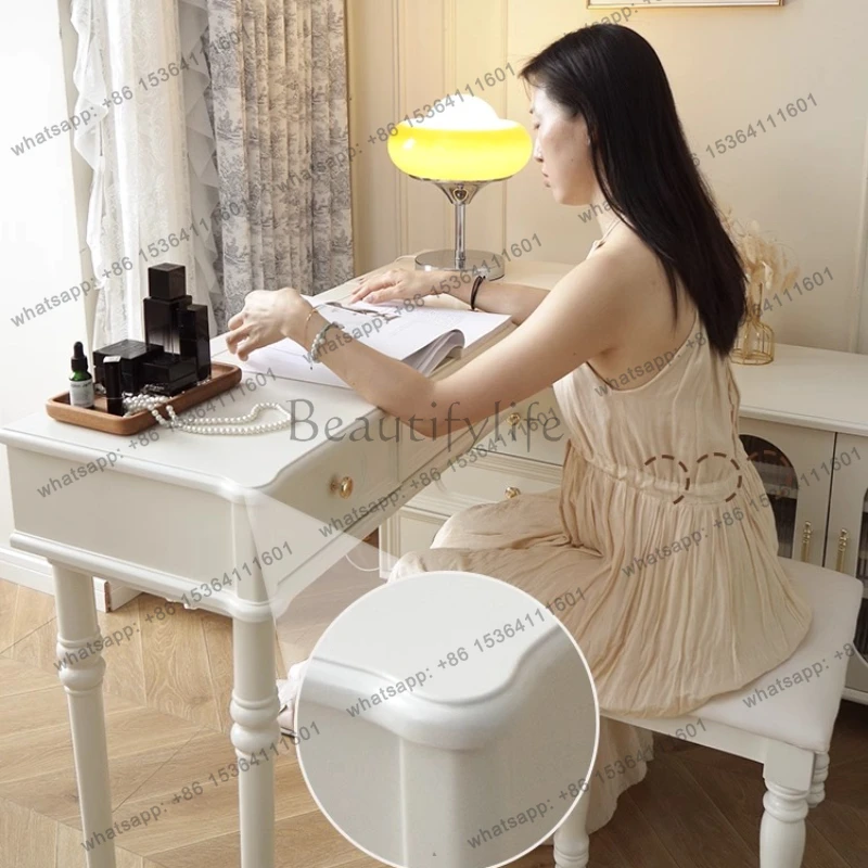Luxury Mirror Vanity Table Drawers Desk Living Room Storage Garden Dressing Table European Chair Penteadeira Trendy Furniture