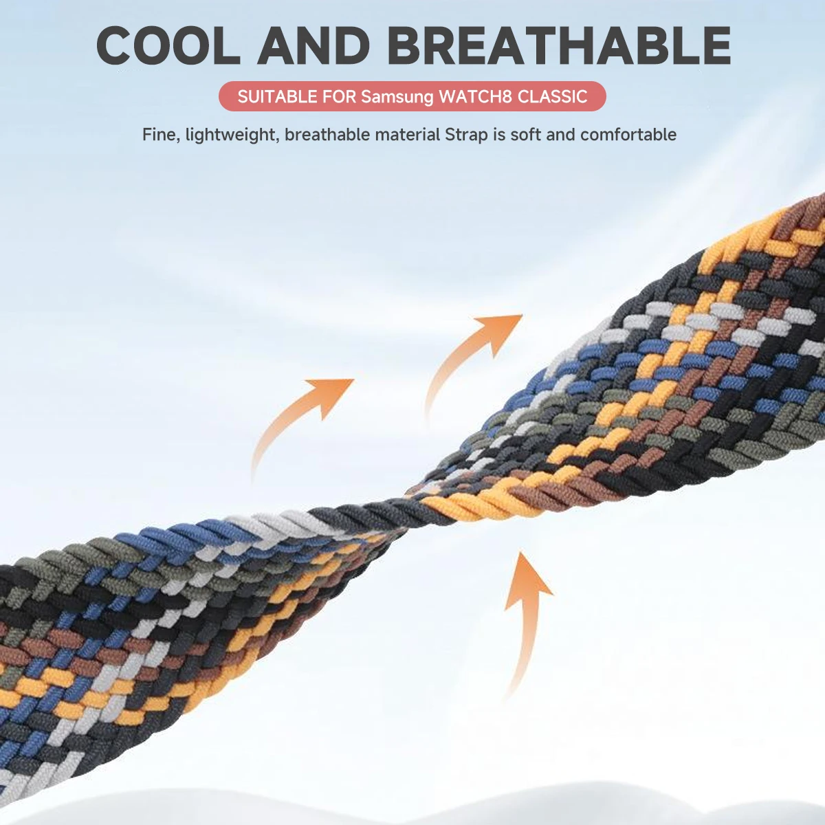 Cinturino intrecciato per paracadute per Samsung Galaxy Watch 8 band 44 40mm 8 classic 46mm Bracciale in nylon correa per Galaxy Watch Ultra 2025
