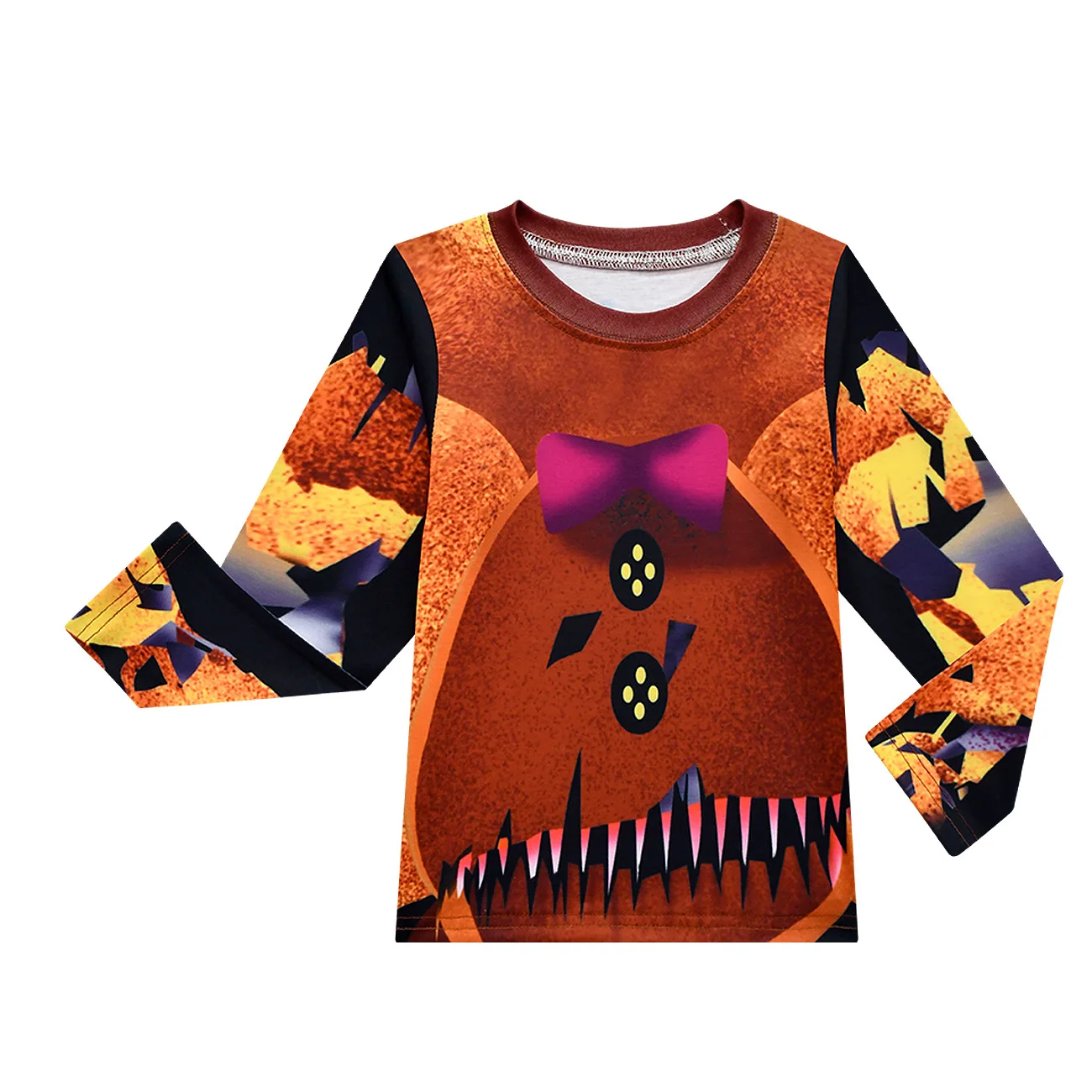 T-shirt a maniche lunghe per bambini Fnaf Freddy Horror Bear Set di pantaloni per ragazzi e ragazze, costume cosplay di Halloween di Natale