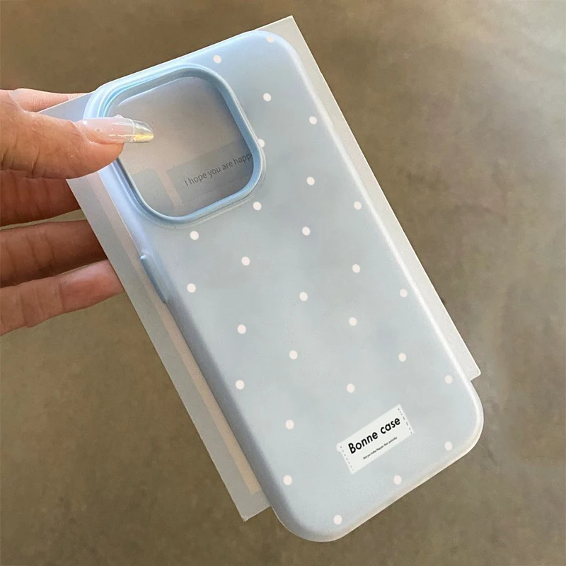 Cute White Polka Dots Design 2-in-1 Phone Case For Samsung G