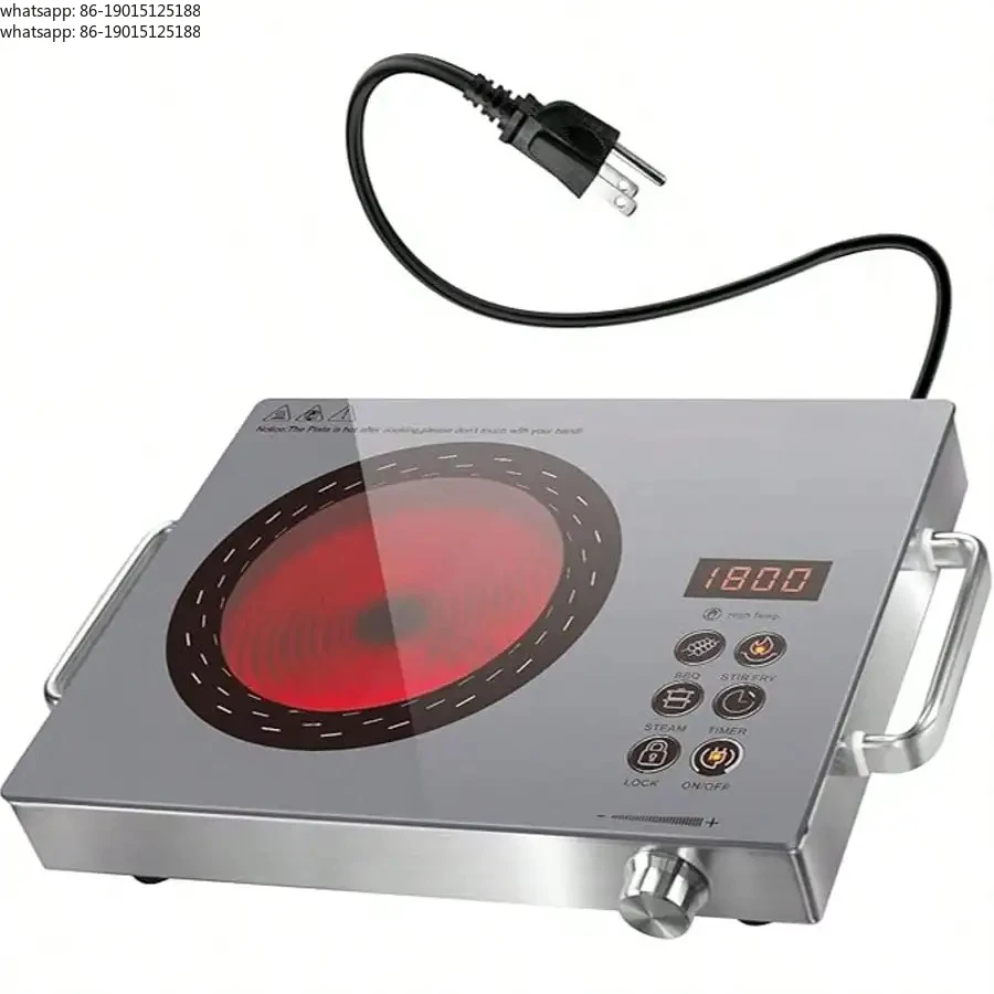 Single Burner Electric Cooktop, Protable Electric Stove With Handle, Countertop Ceramic Stove Top For Camping, Home, RV