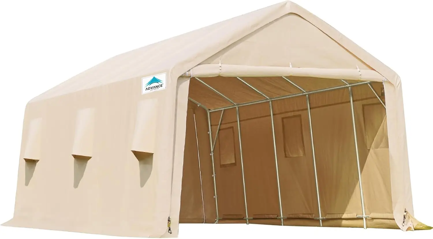 Carpa de garaje de 13x20 pies con 2 puertas enrolladas, refugio de almacenamiento portátil para exteriores, Anti UV, resistente a la nieve, impermeable