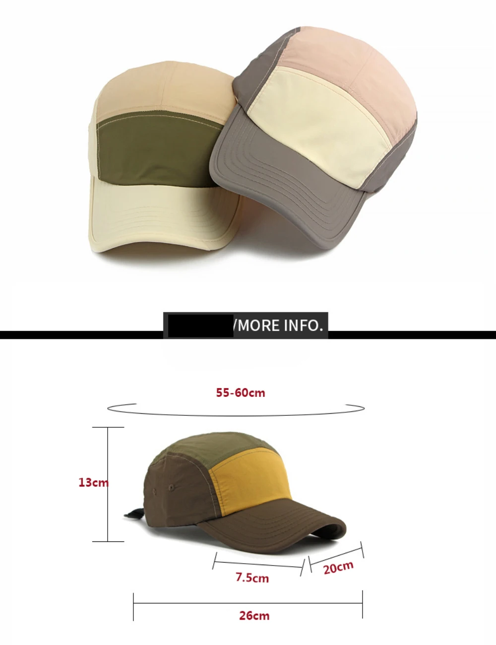 HT5123 Frühling Sommer Sonnenkappen für Herren Damen 2026 Neue Patchwork Verstellbare Snapback-Kappe Männlich Weiblich Sport Lauf Baseball Caps – Detail 3