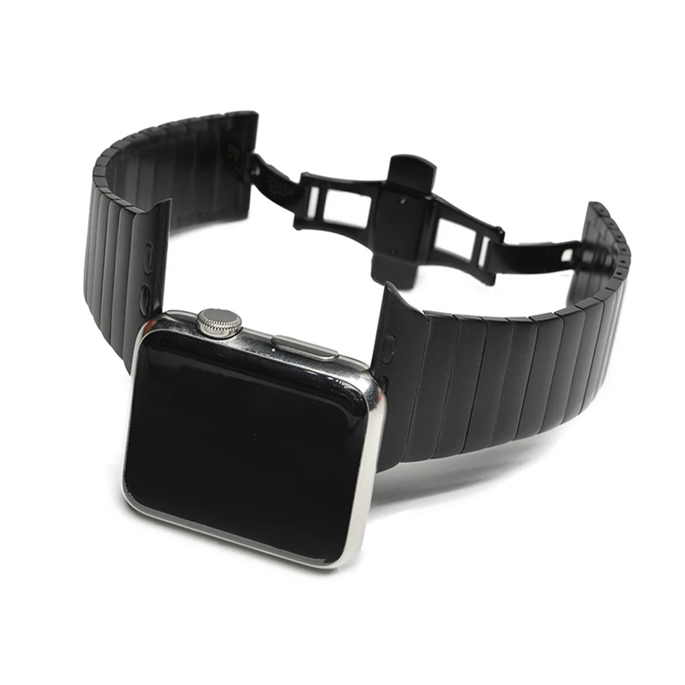 Metal Stainless Steel Strap for Apple Watch Ultra 876543SE Butterfly Buckle Bracelet for iWatch 49mm 45mm 41mm 44mm 40mm 42 38mm